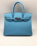 Сумка женская Birkin 30 cm, Bleu du nord Epsom  Hermes Артикул LUX-37979. Вид 1