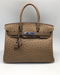  Сумка женская BIRKIN Ostrich GHW, 30 cm Hermes Артикул LUX-39955. Вид 1