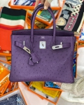 Сумка женская BIRKIN Ostrich GHW, 30 cm Hermes Артикул LUX-41412. Вид 1