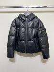 Кожаный пуховик  Prada Артикул LUX-99294. Вид 1