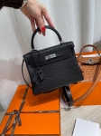Сумка женская Kelly , 25 cm Ostrich GHW Hermes Артикул LUX-128501. Вид 1