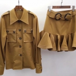 Костюм женский юбочный  Артикул LUX-19458. Вид 2