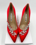 Атласные туфли-лодочки Manolo Blahnik Артикул LUX-82534. Вид 3