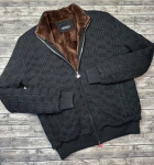 Кардиган вязаный на меху Kiton Артикул LUX-83211. Вид 1