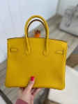 Сумка женская  Birkin, 25 PHW, Jaune Ambre color Hermes Артикул LUX-85680. Вид 3