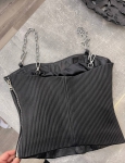 Кожаный топ  Yves Saint Laurent Артикул LUX-100799. Вид 3