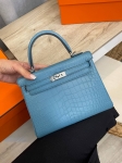 Сумка женская Kelly, 25 cm, PHW Crocodile Niloticus Mat Hermes Артикул LUX-108076. Вид 1