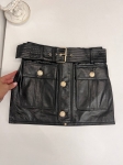 Кожаная юбка  Balmain Артикул LUX-109063. Вид 1