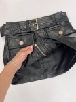Кожаная юбка  Balmain Артикул LUX-109063. Вид 2
