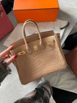 Сумка женская Birkin, 25, PHW Crocodile Porosus Hermes Артикул LUX-116925. Вид 1