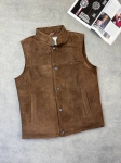 Жилет из натуральной замши(наполнитель пух)  Brunello Cucinelli Артикул LUX-123456. Вид 1