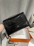 Сумка женская Kelly Pochette Crocodile Alligator Lisse Hermes Артикул LUX-123835. Вид 3