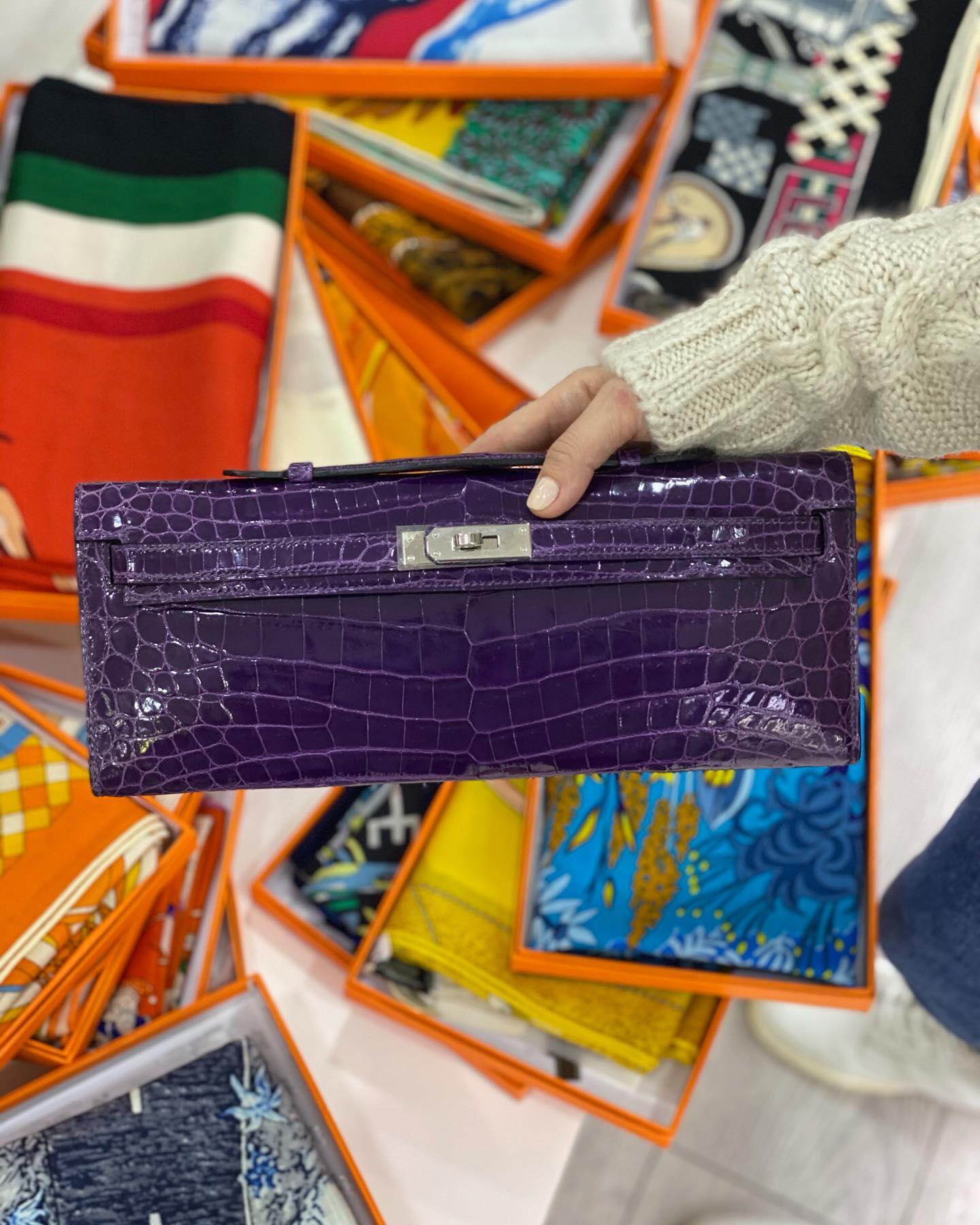 КЛАТЧ KELLY CUT Croc Hermes LUX-41112 фото КЛАТЧ KELLY CUT Croc Hermes Артикул LUX-41112