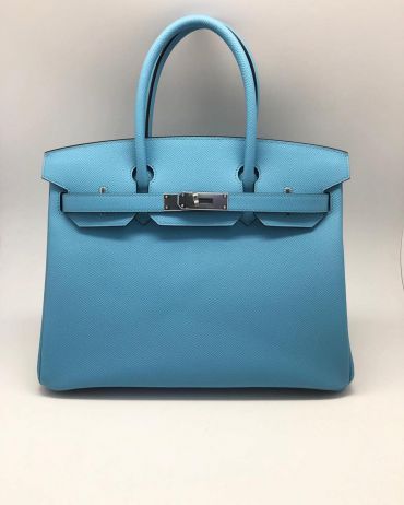 Сумка женская Birkin 30 cm, Bleu du nord Epsom  Hermes LUX-37979
