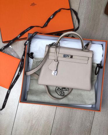 Сумка женская Hermes Kelly 25 cm  Color Craie Hermes LUX-38799