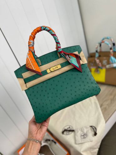 Сумка женская Birkin 30 cm Ostrich PHW Hermes LUX-74073