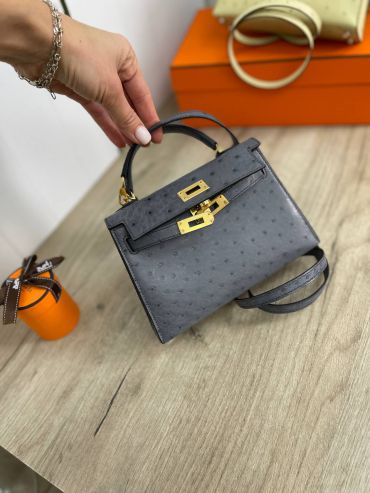 Сумка женская Kelly mini Ostrich Hermes LUX-82159