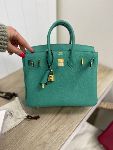 Сумка женская Birkin Vert jade color 25 cm Hermes LUX-85953