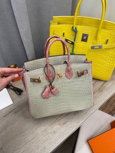 Сумка женская Birkin, 25, RGHW Crocodile Porosus Hermes LUX-103888