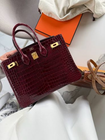 Сумка женская Birkin, 25, PGHW Crocodile Porosus Hermes LUX-126030