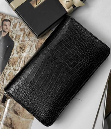 Портмоне из натуральной кожи крокодила Zilli LUX-129840