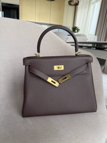 Сумка женская  Kelly 28, GHW Togo Hermes LUX-126375