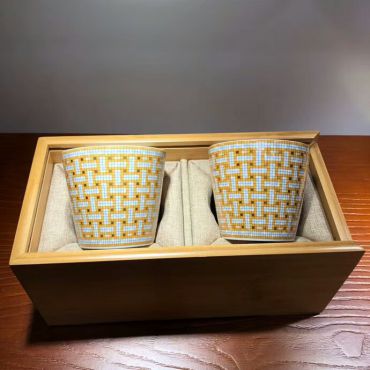 Набор из 2-х стаканов в деревянной коробке Hermes LUX-22162