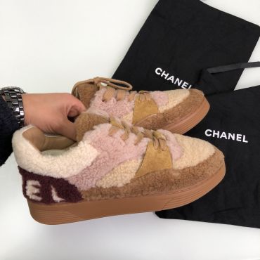 Кеды женские меховые Chanel LUX-21702