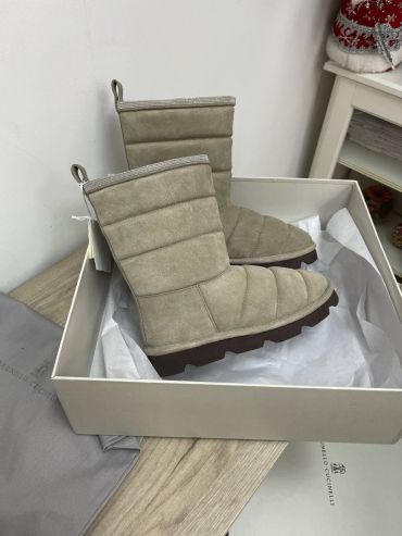 Сапоги из стеганой замши Brunello Cucinelli LUX-59518