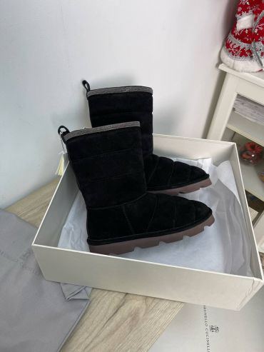 Сапоги из стеганой замши Brunello Cucinelli LUX-59516