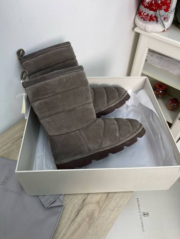 Сапоги из стеганой замши Brunello Cucinelli LUX-59517