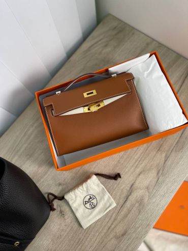 Сумка женская Kelly Pochette GHW, Swift Hermes LUX-77759