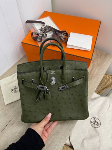 Сумка женская Birkin Ostrich РHW, 25 cm Hermes LUX-81809