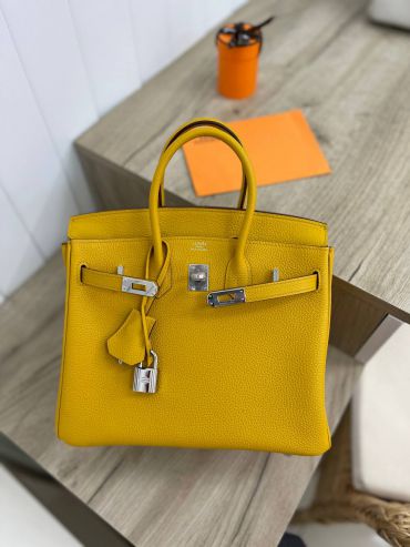 Сумка женская  Birkin, 25 PHW, Jaune Ambre color Hermes LUX-85680