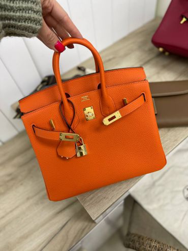 Сумка женская Birkin  Orange Poppy 25 cm Hermes LUX-85952