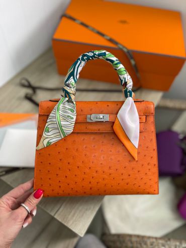  Сумка женская Kelly, 25 cm Ostrich PHW Hermes LUX-86154