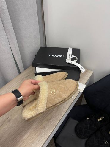 Меховые тапочки Chanel LUX-99576