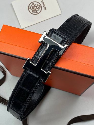 Ремень из натуральной кожи крокодила Hermes LUX-112673