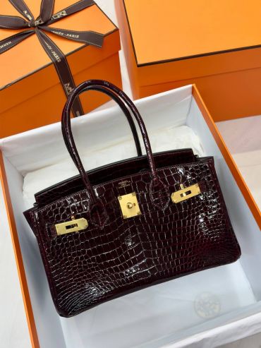 Сумка женская Birkin Shoulder Light 29 GHW Crocodile Porosus Hermes LUX-122608