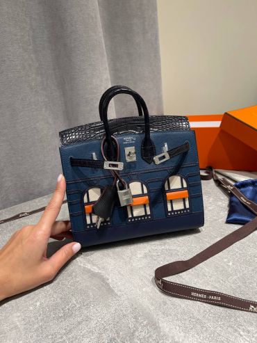  Сумка женская Birkin 20 cm, Epsom/Croc Hermes LUX-125468