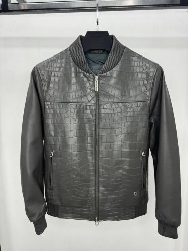 Кожаная куртка со вставками из кожи крокодила  Stefano Ricci LUX-125652