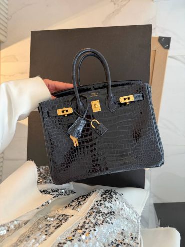 Сумка женская Birkin, 25, PGHW Crocodile Porosus Hermes LUX-126029