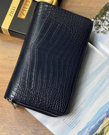 Портмоне из натуральной кожи крокодила Zilli LUX-129839