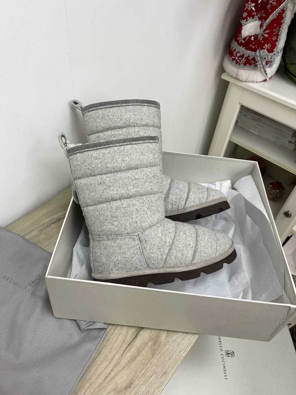 Сапоги из стеганой замши Brunello Cucinelli LUX-59515 фото Сапоги из стеганой замши Brunello Cucinelli Артикул LUX-59515