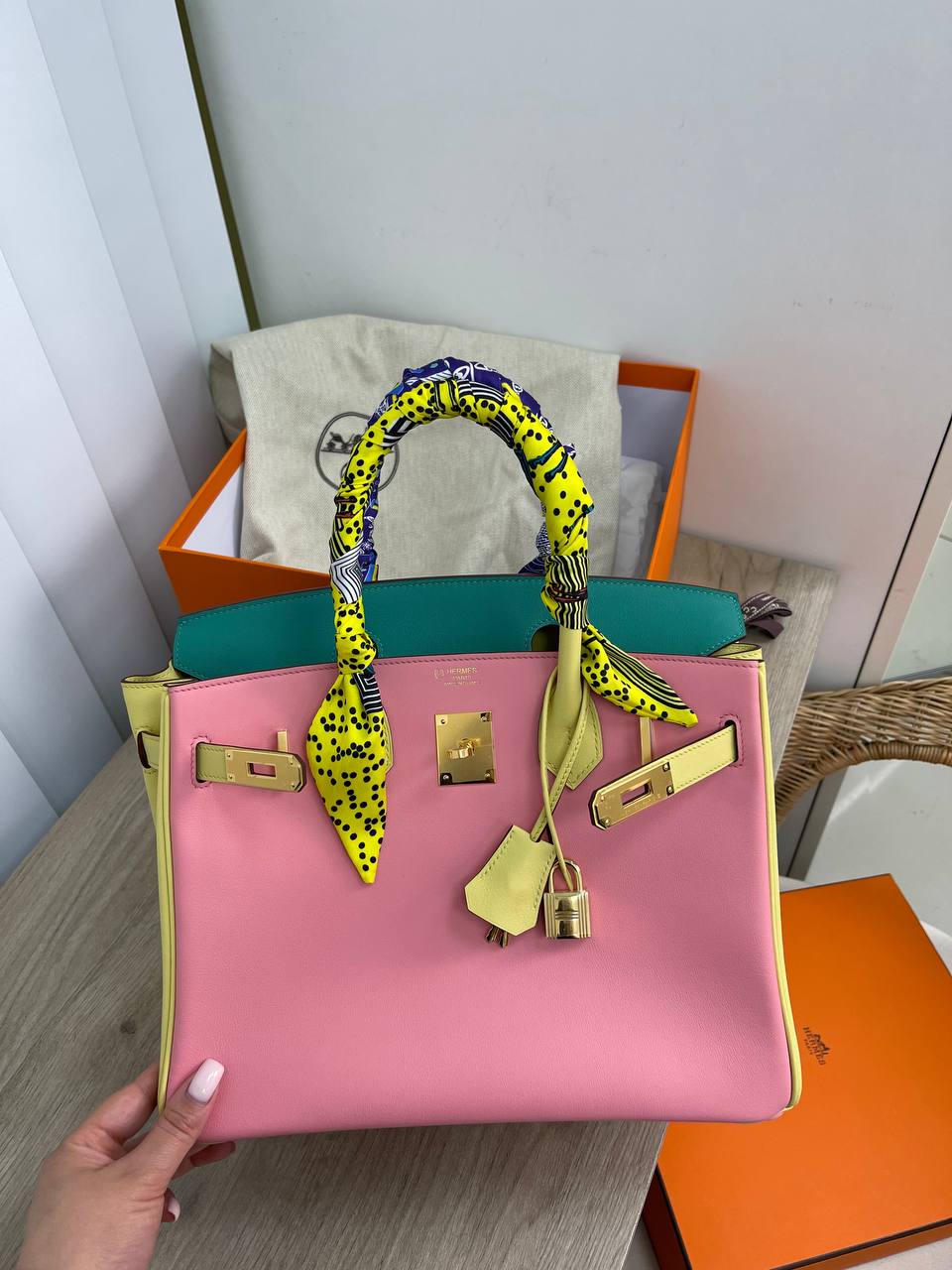 Сумка женская Birkin 30 cm, wift leather Hermes LUX-66073 фото Сумка женская Birkin 30 cm, wift leather Hermes Артикул LUX-66073