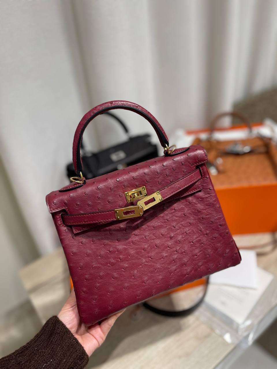 Сумка женская Kelly , 25 cm Ostrich GHW Hermes LUX-128499 фото Сумка женская Kelly , 25 cm Ostrich GHW Hermes Артикул LUX-128499