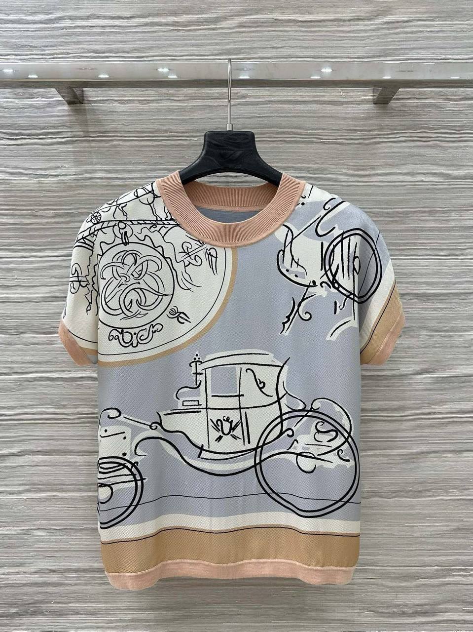 Футболка женская Hermes LUX-129145 фото Футболка женская Hermes Артикул LUX-129145